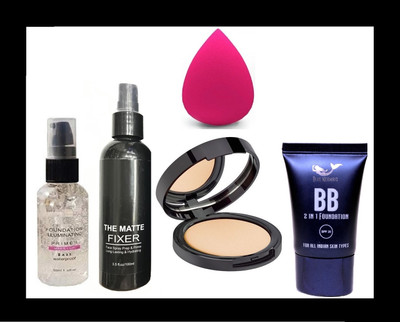 SEUNG NEW MAKEUP COMBO FOUNDATION+PRIMER+COMPACT+BEAUTY BLENDER+FIXER(1 Items in the set)
