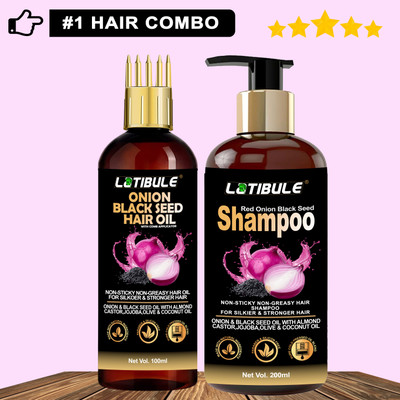 Latibule Red Onion & Black Seed Oil & Shampoo Ultimate Hair Care Combo For Rs. 99 @ 50 %