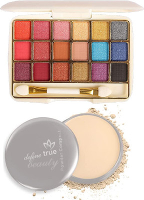 adbeni Natural Makeup Pressed Compact Powder & Mini Eyeshadow Palette(2 Items in the set)