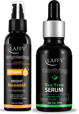 LAFFY Brightening Vitamin C Face Wash & Purifying Tea Tree Skin Serum(2 Items in the set)