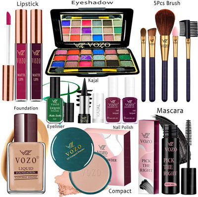 VOZO Makeup Combo Kit One-stop Beauty Package for Beginners and Professionals 27(15 Items in the set)