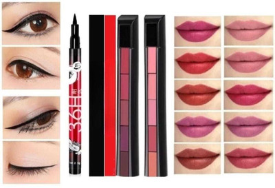 mkldsrh 5 in 1 lipstick with 36 h eyeliners for face make up kit(2 Items in the set)