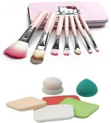 Mcmillan 7 pc Hello Kity Makeup Brush WITH 6 in 1 Sponge Blunder Puff(13 Items in the set)