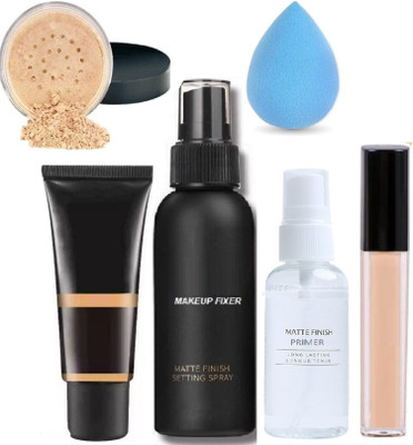 Latixmat 6 In 1 Combo Kit - Foundation, Primer, Liquid Concealer, Loose Powder(6 Items in the set)