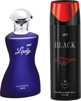 CFS Lady EDP Long Lasting Perfume & Black Deodorant Body Spray(2 Items in the set)