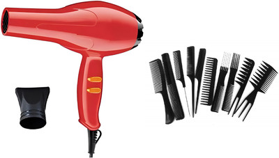 snowworld 10 pcs hair comb and Hair Dryer with Speed And Heat Setting(2 Items in the set)