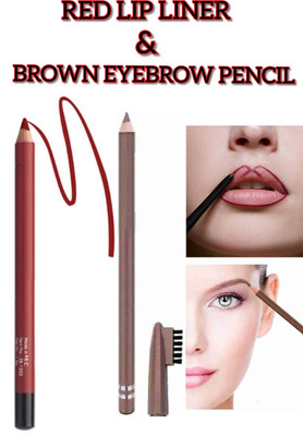 SKYBOAT AMAZING RED LIP LINER AND BROWN EYEBROW PENCIL(2 Items in the set)