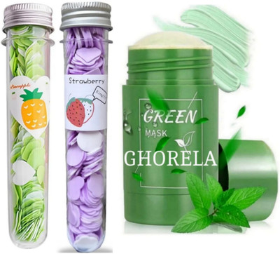 ghorela g 2 Disposable Hand Wash Cleaning Paper Soap + 1 Green Stick Mask – Pack of 3(1 Items in the set)
