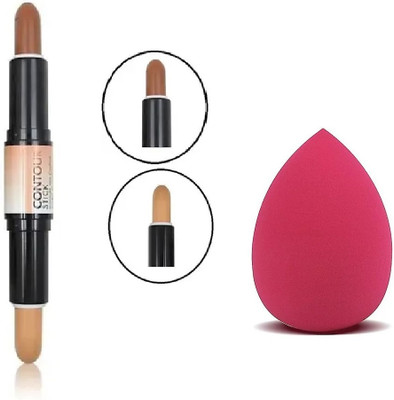Neycare Professional Highlighter And Contour Stick Highlighter Concealer for All Types With Beauty Blender | Makeup Sponge(2 Items in the set)