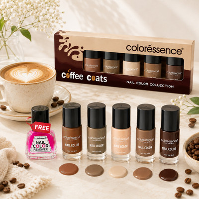 COLORESSENCE Coffee Coats Nail Paint Kit|India's Most Affordable Nude Nail Paint Range Multi(6 Items in the set)