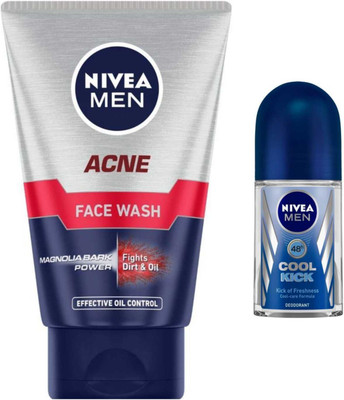 NIVEA Acne 100ml Fw and Cool Kick 50ml Roll On set of 2(2 Items in the set)