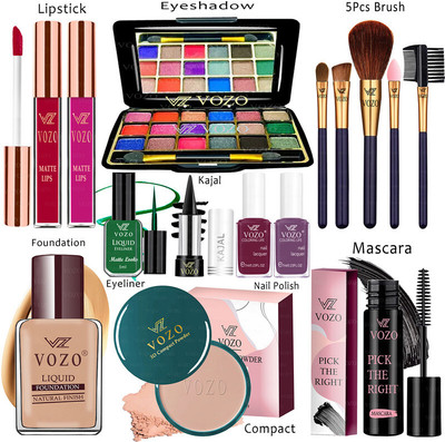 VOZO Makeup Combo Kit One-stop Beauty Package for Professionals 143(15 Items in the set)