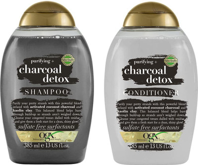 ogx CHARCOAL DETOX SHAMPO AND CONDITIONER SET(730 ml)