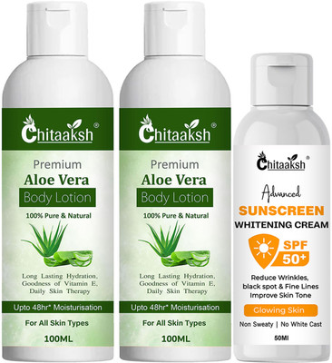CHITAAKSH Aloe Vera Body Lotion and Advanced Sunscreen Whitening Cream(2 Items in the set)