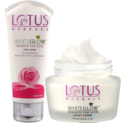 LOTUS HERBALS Purglow Advance Pink Glow Face Wash 100g & Purglow Advanced Pink Glow Night Creme 50g(2 Items in the set)