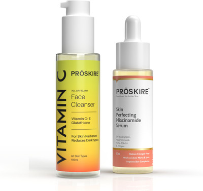 Proskire Niacinamide Serum & Vitamin C Cleanser for Smoother & Firm Skin(2 Items in the set)