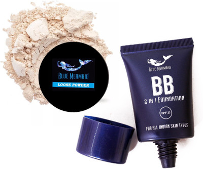 BLUEMERMAID Waterpoof Cream Oil Control Foundation & Powder(2 Items in the set)