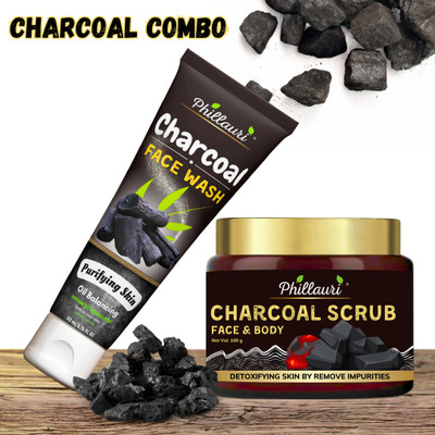 Phillauri Deep-Cleanse Facewash & Scrub the Power of Charcoal for Ultimate Refreshment(2 Items in the set)