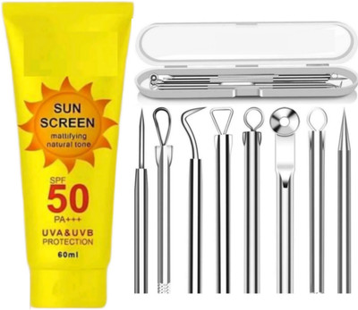 ghorela 1 Hello Summer Natural Sunscreen + 4 black head remover Pack of 5(1 Items in the set)