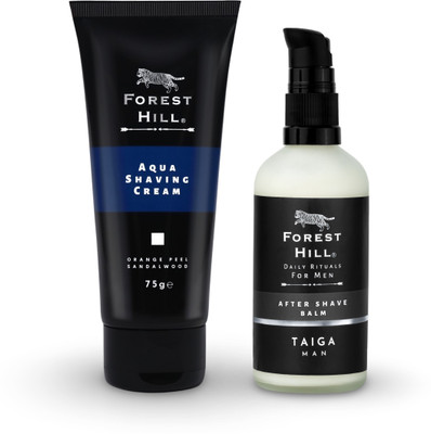 Forest Hill Set of 2 Men Grooming Shaving Kit, Shaving Cream 75g & After Shave Balm 100ml(2 Items in the set)
