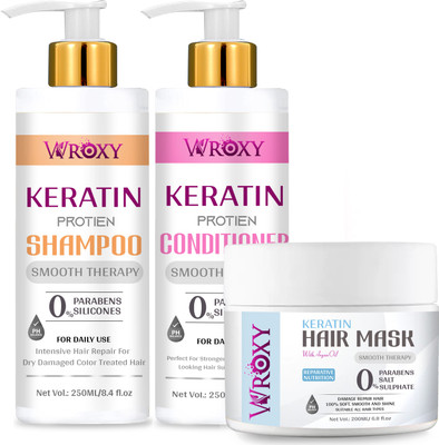 Wroxy Keratin Protein Shampoo With Keratin Protein Conditioner With Keratin Hair Mask(3 Items in the set)