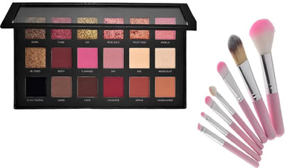 SHEFFO Palette Eyeshadow With Makeup Brush Set of 7 Pcs(8 Items in the set)