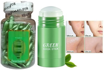 Wonholli Vitamin E Anti Wrinkle Spot Acne Capsules & Mask Purifying Clay(2 Items in the set)