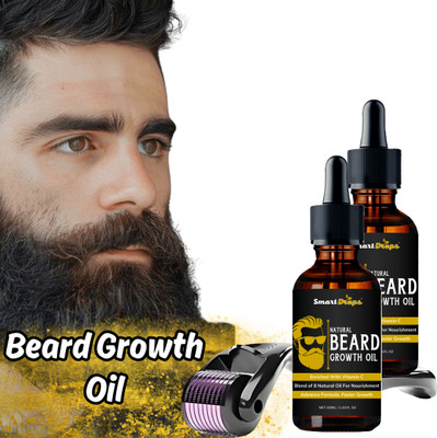 smartdrops Beard Kit Beard Growth Oil Advanced | & Beard Activator (Derma Roller Activator) For Fast Beard Growth(2 Items in the set)
