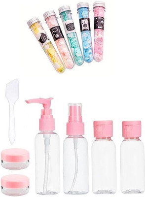 ROODILES Travel Toiletry Kit 6-Piece& Flower Paper Soap Compact Travel Set for Women & Men Pack Of 3(11 Items in the set)
