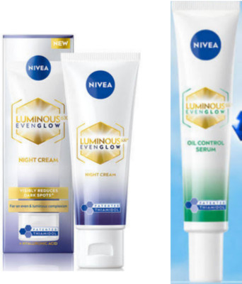 NIVEA Luminous Even Glow - Night Cream 40ml & Oil Control Serum 40ml(2 Items in the set)