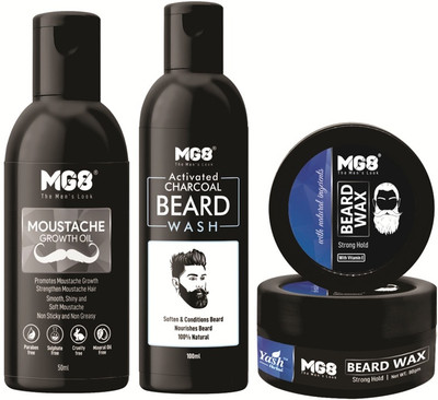 MG8 Beard Care Combo(Beard wash 100ml+Beard oil 50ml+Beard Wax 80g)(3 Items in the set)