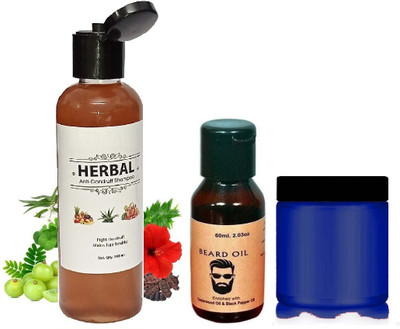 MYEONG men beard oil with hair shampoo & instant hair color wax(3 Items in the set)
