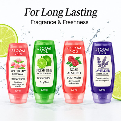 BLOOM YOU Floral Freshness Bath Wash – 400 ml Pack(4 Items in the set)