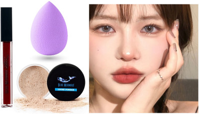 BLUEMERMAID WATERPROOF MAKEUP COMBO SET WITH RED MATTE LIPSTICK(3 Items in the set)