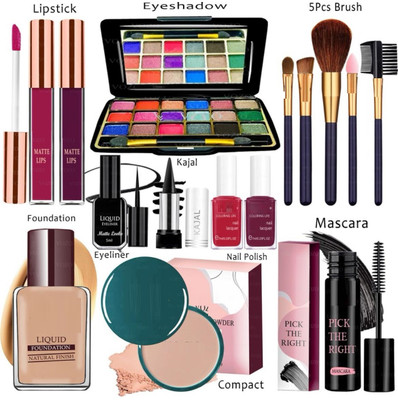 GLOW IT MAKEUP KITS SET ONE-STOP BEAUTY PACKAGE FOR BEGINERS AND PROFESSIONALS(15 Items in the set)