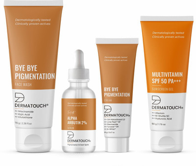 Dermatouch 4 Step Pigmentation Kit | For Anti-Pigmentation & Dark Spot Reduction(4 Items in the set)