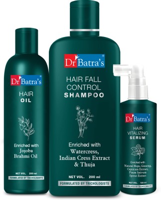 Dr Batra's Hair Vitalizing Serum 125 ml, Hairfall Control Shampoo- 200 ml   and Hair Oil - 200 ml(3 Items in the set)