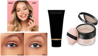BLUEMERMAID HIGH QUALITY MATTE FINISH TUBE FOUNDATION & LOOSE POWDER COMBO(2 Items in the set)