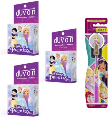 DUVON Buy 3 Disney Kids Bathing Bar & Get 1 Tangled Toothbrush |5+ Year(4 Items in the set)