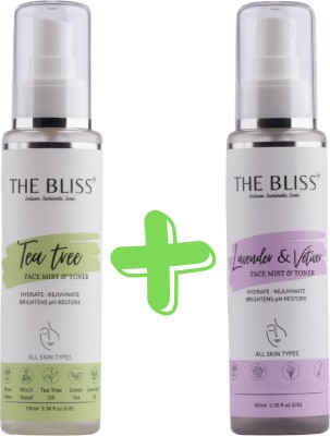 The Bliss Natural mist combo: Tee Tree and Lavender Vetiver face mist(2 Items in the set)