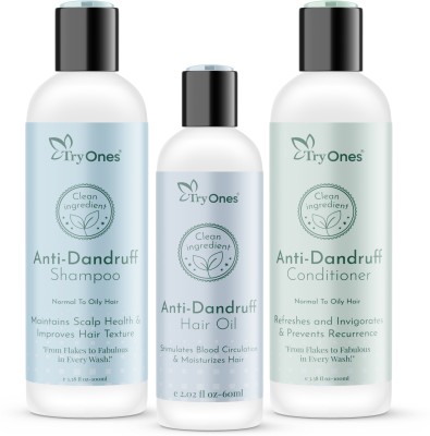 Tryones Anti-Dandruff Hair Care Set: Luxurious Solutions for Beautiful, Flake-Free Hair Combo Kit(3 Items in the set)