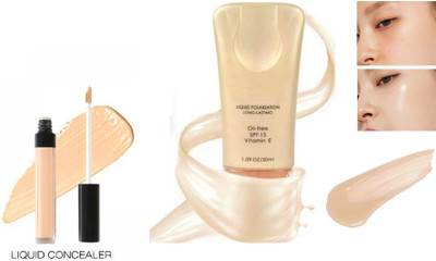 HUZURLU combo concealer & foundation(2 Items in the set)