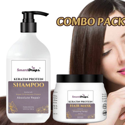 smartdrops Hair Mask & Shampoo Combo for Smooth & Nourished Hair, for Damage Repair Strengthening & Smoothing Hair(2 Items in the set)