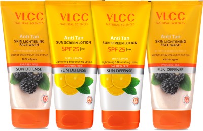VLCC Anti Tan Kit ( Anti Tan Skin Lightening Face Wash & Screen Lotion - SPF 25 PA+ )(2 Items in the set)