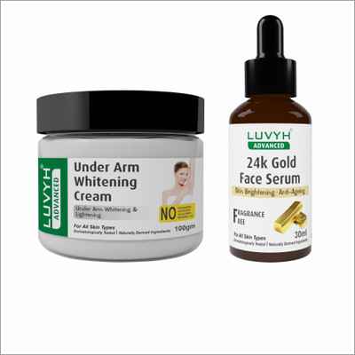 LUVYH Under arm whitening cream 100g and 24k Gold Face Serum 30ml(2 Items in the set)