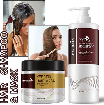 smartdrops Maca Power Strength Shampoo & Keratin Smoothness Hair Mask Combo(2 Items in the set)