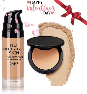 ADJD valentine day speacil 24H Foundation with matte finish compact(2 Items in the set)
