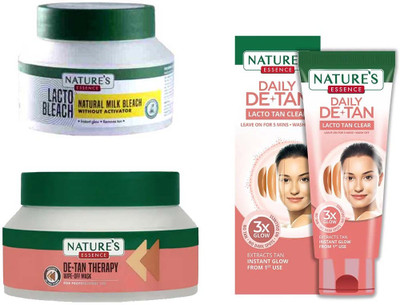Nature's Essence DE-TAN THERAPY WIPE-OFF MASK 200G+LACTO BLEACH 60(3 Items in the set)