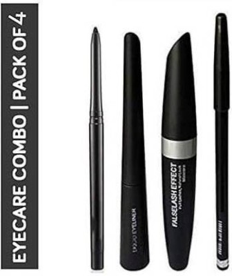 SkinOza Waterproof Beauty Eyeliner, Mascara, Eyebrow Pencil With Kajal In Black(4 Items in the set)