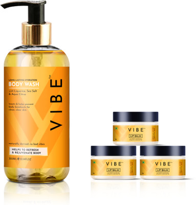 VIBE Lip Balm & Body Wash Hydration and Freshness in One Bundle(2 Items in the set)